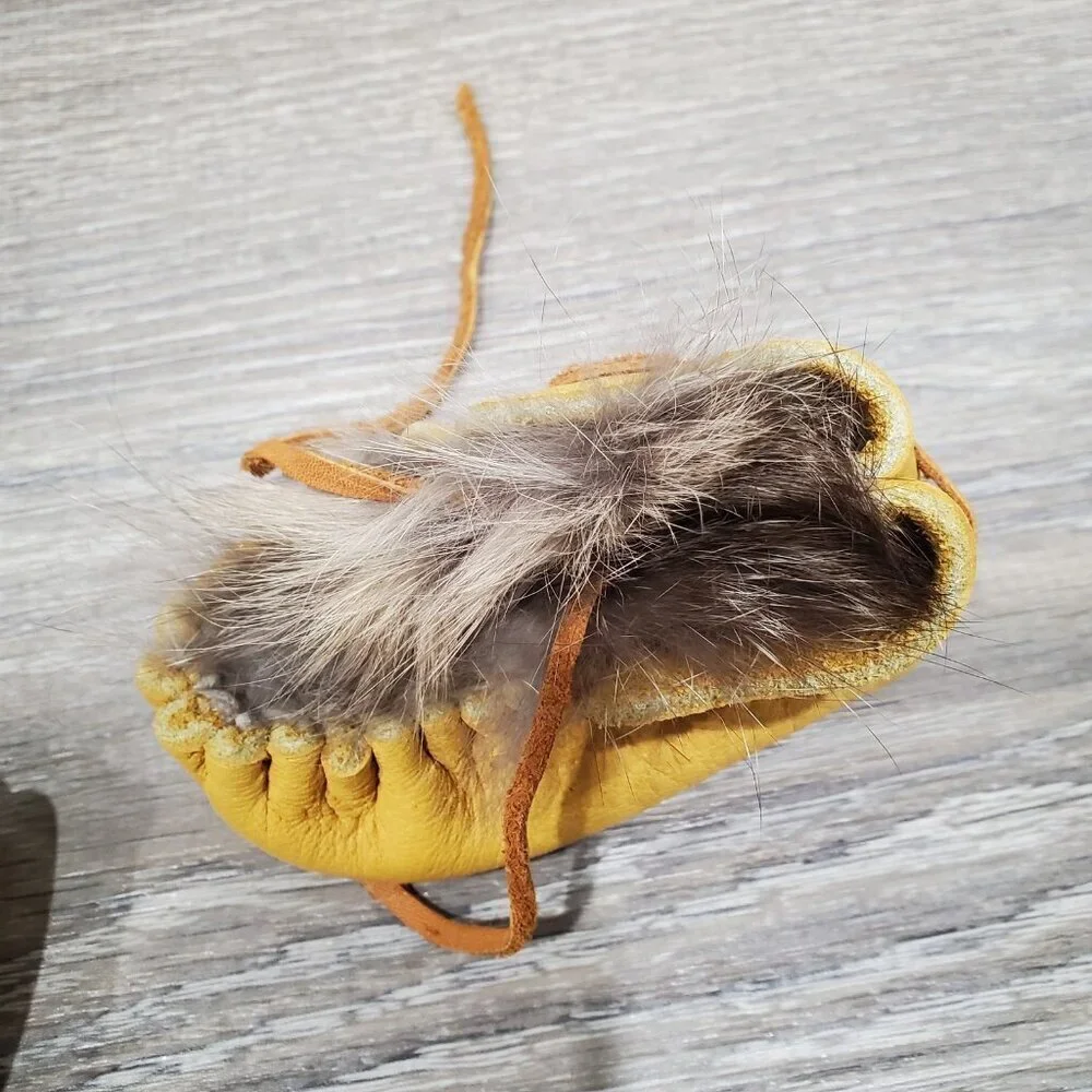 Newborn Baby Yellow Leather Rabbit Hair Moccasins Outdoor Minnesota Shoes